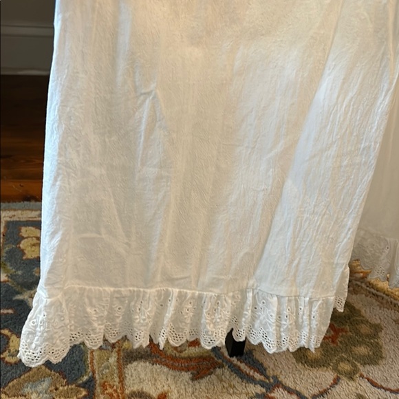 White Ruffled Wide-Leg Jumpsuit with Romantic Details - Picture 2 of 6